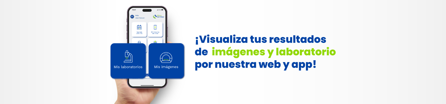 ¡Descarga tus resultados de imágenes y laboratorio por nuestra wweb y app!